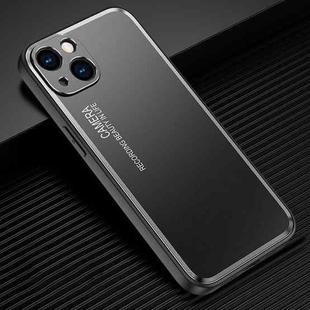 For iPhone 14 Plus Light and Shadow Series Frosted Metal Phone Case (Black)