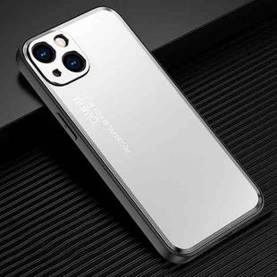 For iPhone 14 Plus Light and Shadow Series Frosted Metal Phone Case (Silver)