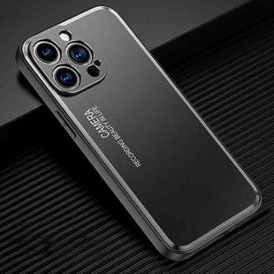 For iPhone 14 Pro Light and Shadow Series Frosted Metal Phone Case(Black)