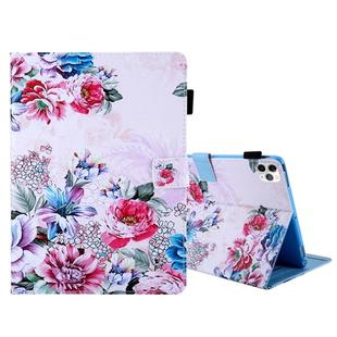 For iPad Pro 11 (2020) & (2018) Painted Pattern Tablet PC Protective Leather Case with Bracket & Card Slot & Photo Holder(Rose Flower)
