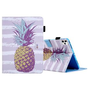 For iPad Pro 11 (2020) & (2018) Painted Pattern Tablet PC Protective Leather Case with Bracket & Card Slot & Photo Holder(Golden Pineapple)