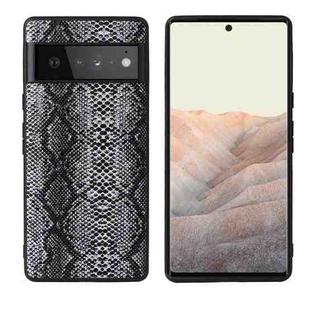 For Google Pixel 6 Pro Leather Back Phone Case(Snakeskin Print)