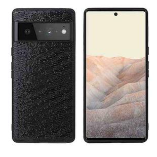 For Google Pixel 6 Pro Leather Back Phone Case(Black Sequins)