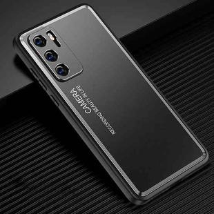 For Huawei P40 Light and Shadow Series Frosted Metal Phone Case(Black)
