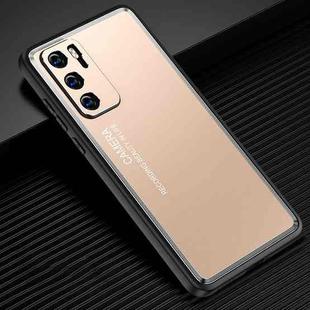 For Huawei P40 Light and Shadow Series Frosted Metal Phone Case(Gold)