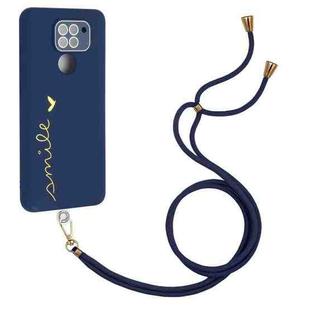 For Xiaomi Redmi Note 9 Global / 10X 4G Gilding Line TPU Phone Case with Strap(Royal Blue)