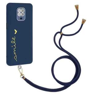 For Xiaomi Redmi Note 9S  / 9 Pro / 9 Pro Max / Poco M2 Pro Gilding Line TPU Phone Case with Strap(Royal Blue)