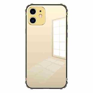 For iPhone 12 Stainless Steel+TPU Metal Transparent Phone Case(Gold)