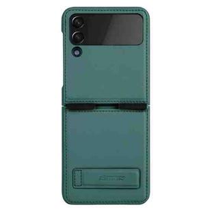 For Samsung Galaxy Z Flip4 5G NILLKIN QIN Series Plain Leather Phone Case(Green)