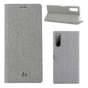 For Sony Xperia 10 II ViLi Shockproof TPU + PU Horizontal Flip Protective Case with Card Slot & Holder(Grey)