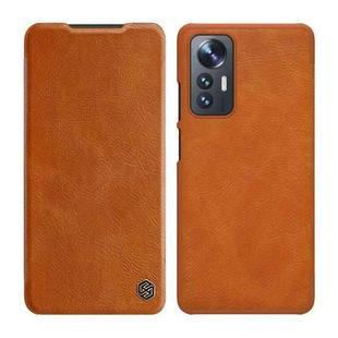 For Xiaomi 12 Lite NILLKIN QIN Series Crazy Horse Texture Leather Phone Case(Brown)