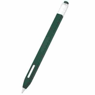 10 PCS / Set Stylus Jelly Silicone Protective Cover Short Set For Apple Pencil 2(Dark Green)