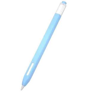 10 PCS / Set Stylus Jelly Silicone Protective Cover Short Set For Apple Pencil 2(Sky Blue)