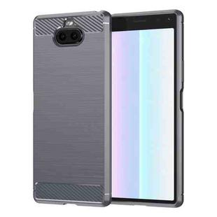 For Sony Xperia 8/8 Lite Brushed Texture Carbon Fiber TPU Phone Case(Grey)