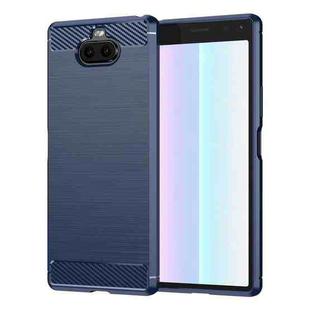 For Sony Xperia 8/8 Lite Brushed Texture Carbon Fiber TPU Phone Case(Blue)