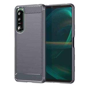 For Sony Xperia 5 III Brushed Texture Carbon Fiber TPU Phone Case(Grey)