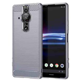 For Sony Xperia Pro-I Brushed Texture Carbon Fiber TPU Phone Case(Grey)