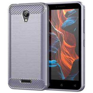 For Lenovo A1010 Brushed Texture Carbon Fiber TPU Phone Case(Grey)