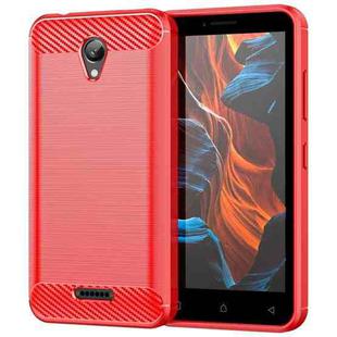 For Lenovo Vibe B Brushed Texture Carbon Fiber TPU Phone Case(Red)