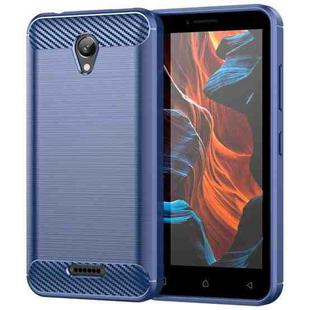 For Lenovo Vibe B Brushed Texture Carbon Fiber TPU Phone Case(Blue)