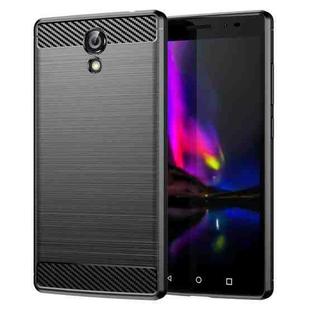 For Lenovo Phab2 Brushed Texture Carbon Fiber TPU Phone Case(Black)