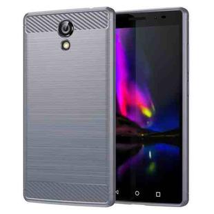 For Lenovo Phab2 Brushed Texture Carbon Fiber TPU Phone Case(Grey)