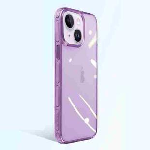 For iPhone 14 Crystal Shield Series High Transparency Metal Case (Purple)