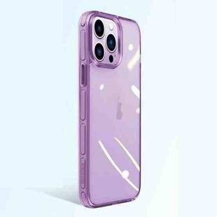 For iPhone 14 Pro Crystal Shield Series High Transparency Metal Case (Purple)