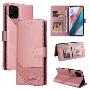 For OPPO Find X3 Pro GQUTROBE Skin Feel Magnetic Leather Phone Case(Rose Gold)