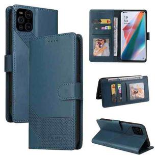 For OPPO Find X3 Pro GQUTROBE Skin Feel Magnetic Leather Phone Case(Blue)