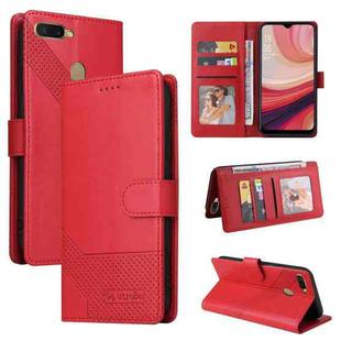 For OPPO A7 2018 GQUTROBE Skin Feel Magnetic Leather Phone Case(Red)