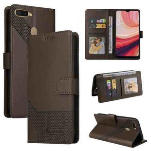 For OPPO A7 2018 GQUTROBE Skin Feel Magnetic Leather Phone Case(Brown)