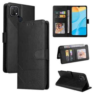 For OPPO A15 4G GQUTROBE Skin Feel Magnetic Leather Phone Case(Black)