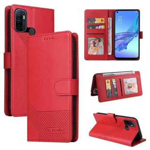 For OPPO A53 GQUTROBE Skin Feel Magnetic Leather Phone Case(Red)