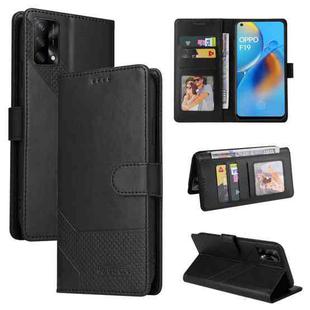 For OPPO A74 / F19 GQUTROBE Skin Feel Magnetic Leather Phone Case(Black)