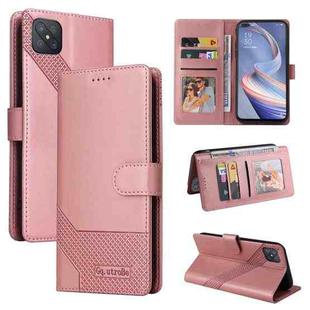 For OPPO A92s GQUTROBE Skin Feel Magnetic Leather Phone Case(Rose Gold)