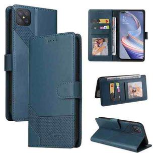 For OPPO A92s GQUTROBE Skin Feel Magnetic Leather Phone Case(Blue)