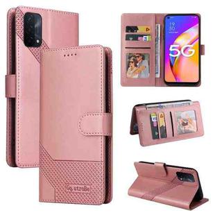 For OPPO A93 5G GQUTROBE Skin Feel Magnetic Leather Phone Case(Rose Gold)