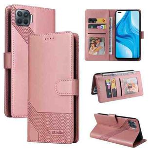 For OPPO F17 Pro / A93 GQUTROBE Skin Feel Magnetic Leather Phone Case(Rose Gold)