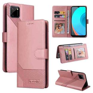 For Realme C11 GQUTROBE Skin Feel Magnetic Leather Phone Case(Rose Gold)