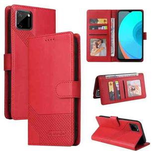 For Realme C11 GQUTROBE Skin Feel Magnetic Leather Phone Case(Red)