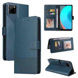 For Realme C11 GQUTROBE Skin Feel Magnetic Leather Phone Case(Blue)