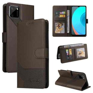 For Realme C11 GQUTROBE Skin Feel Magnetic Leather Phone Case(Brown)