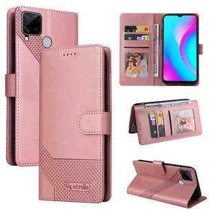 For Realme C15 GQUTROBE Skin Feel Magnetic Leather Phone Case(Rose Gold)