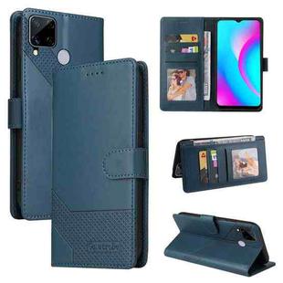 For Realme C15 GQUTROBE Skin Feel Magnetic Leather Phone Case(Blue)
