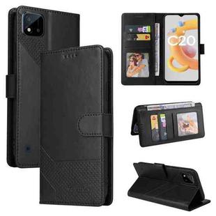 For Realme C20 GQUTROBE Skin Feel Magnetic Leather Phone Case(Black)