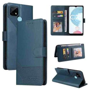 For Realme C21 GQUTROBE Skin Feel Magnetic Leather Phone Case(Blue)