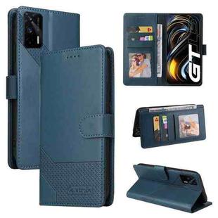 For Realme GT 5G GQUTROBE Skin Feel Magnetic Leather Phone Case(Blue)