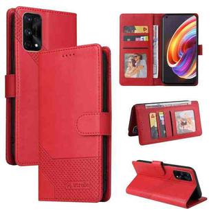 For Realme X7 Pro GQUTROBE Skin Feel Magnetic Leather Phone Case(Red)