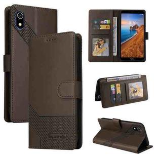 For Xiaomi Redmi 7A GQUTROBE Skin Feel Magnetic Leather Phone Case(Brown)